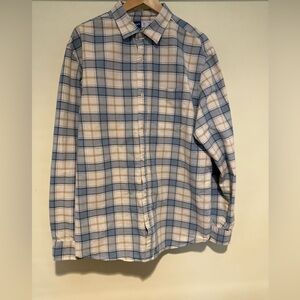 Old Navy Cotton Blue and Cream Button Up Plaid Shirt, size XLT